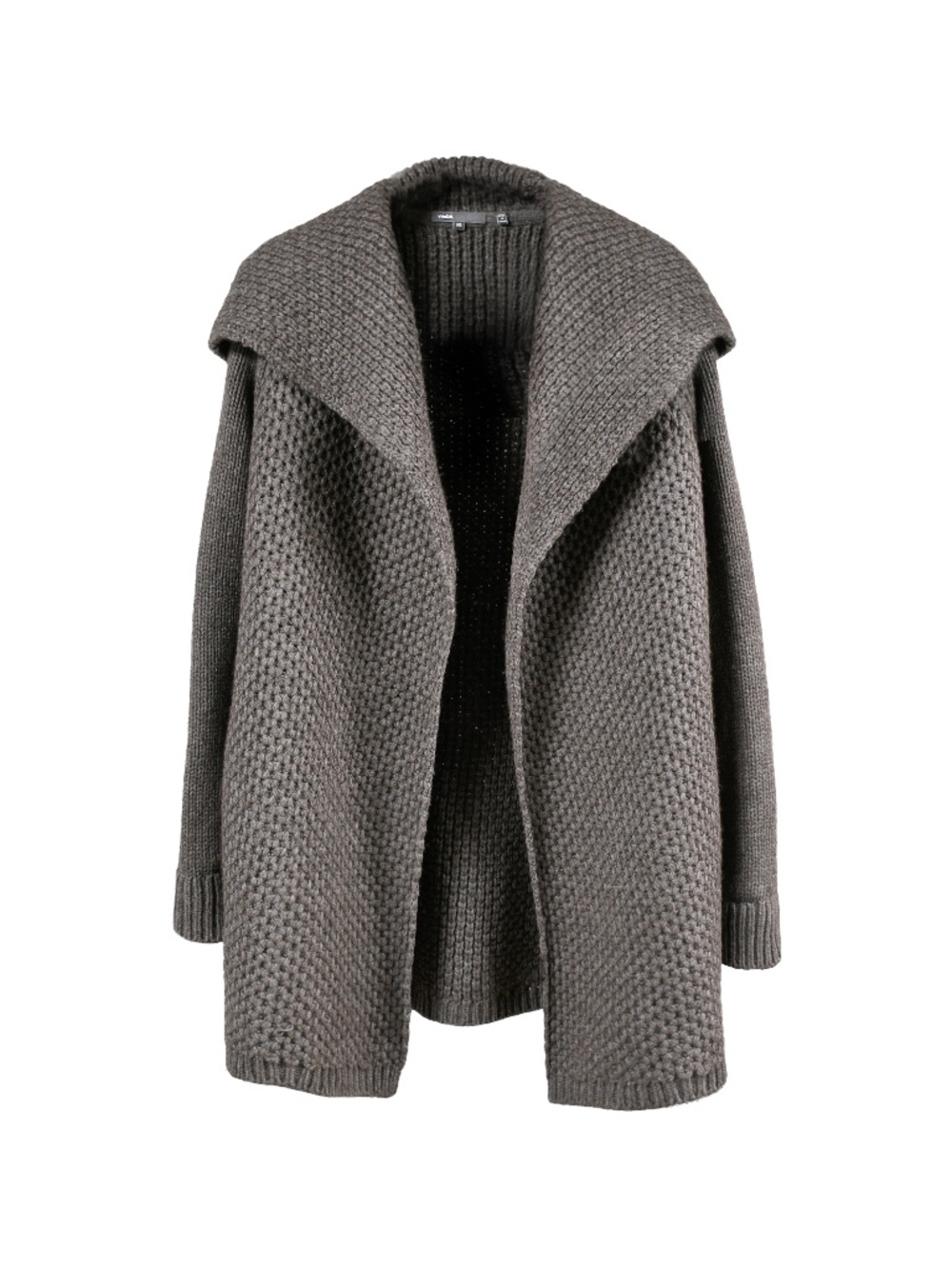 VINCE Honeycomb-Knit Open Cardigan/Coat Wool XS